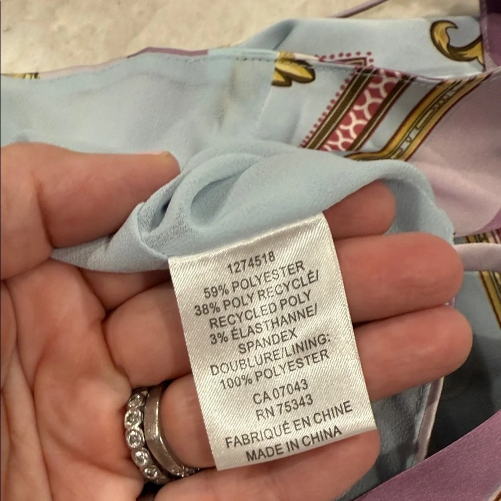 Rachel Zoe Blue and Gold Patterned Top - Picture 5 of 6